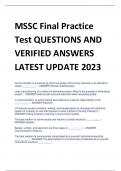 MSSC Final Practice  Test QUESTIONS AND  100% VERIFIED ANSWERS (REVISED)