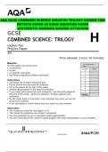  AQA GCSE COMBINED SCIENCE 8464/P/2H TRILOGY HIGHER TIER PHYSICS PAPER 2H EXAM QUESTION PAPER  (AUTHENTIC MARKING SCHEME ATTACHED)