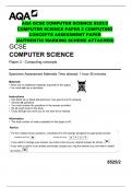   AQA GCSE COMPUTER SCIENCE 8525/2 COMPUTER SCIENCE PAPER 2 COMPUTING CONCEPTS ASSESSMENT PAPER (AUTHENTIC MARKING SCHEME ATTACHED)