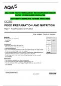 AQA GCSE FOOD PREPARATION AND NUTRITION 8585/W PAPER 1 EXAM QUESTION PAPER  (AUTHENTIC MARKING SCHEME ATTACHED)