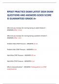 RPSGT PRACTICE EXAM LATEST 2024 EXAM  QUESTIONS AND ANSWERS GOOD SCORE  IS GUARANTEED GRADE A+