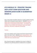 ATLS MODULE 10 – PEDIATRIC TRAUMA  2024 LATEST EXAM QUESTIONS AND  ANSWERS,GOOD SCORE IS GUARANTEED  GRADE A+