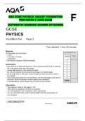 AQA GCSE PHYSICS 8463/2HR HIGHER TIER PAPER 2 JUNE EXAM  (AUTHENTIC MARKING SCHEME ATTACHED)