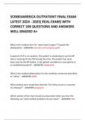 SCRIBEAMERICA OUTPATIENT FINAL EXAM  LATEST 2024 - 2025[ REAL EXAM] WITH  CORRECT 100 QUESTIONS AND ANSWERS  WELL GRADED A+