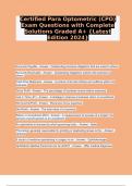 Certified Para Optometric (CPO) Exam Questions with Complete Solutions Graded A+ {Latest Edition 2024}