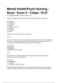 Mental Health/Psych Nursing - Boyd - Exam 2 - Chaps. 18-27