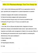 NSG 533 Pharmacotherapy Test Two Study Set Questions with 100% Correct Answers | Updated & Verified