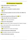 PA Emissions Inspection Questions with 100% Correct Answers | Updated & Verified