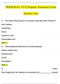 PERSONAL VUE Property Insurance Exam Practice Test Questions with 100% Correct Answers | Updated & Verified