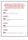 Midterm & Final Exams: FNP654/ FNP 654 (New 2024/ 2025 Updates BUNDLED TOGETHER WITH COMPLETE SOLUTIONS) Family Primary Care II Exam Reviews| Questions and Verified Answers| 100% Correct| A Grade - GCU