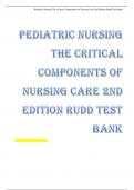 Pediatric Nursing The Critical Components of Nursing Care 2nd Edition Rudd Test Bank