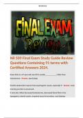 NR 509 Final Exam Study Guide Review Questions Containing 91 terms with Certified Answers 2024.