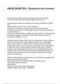 ABFM DIABETES - Questions and answers True statements regarding nonpharmacologic therapy to reduce insulin resistance include which of the following? (Mark all that are true.) Decreasing caloric intake will increase insulin sensitivity independent of weig