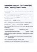 Agriculture Associate Certification Study Guide / Agriscience/Agriculture The bodies of plants, animals, and humans consist of about what percentage of water? - ANSWER-90% The purpose of additional fat in the diet is to - ANSWER-all of these (increase ene