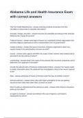 Alabama Life and Health Insurance Exam with correct answers The Fair Credit Reporting Act - answer-what law protects consumers from the circulation of inaccurate or obsolete information? domestic, foreign, and alien - answer-Insurers are classified accord