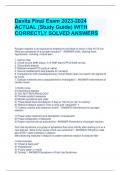 Davita Final Exam 2023-2024  ACTUAL (Study Guide) WITH  CORRECTLY SOLVED ANSWERS Pyrogen reaction is an exposure to endotoxins and likely to occur in first 45-75 min What are symptoms of a pyrogen reaction? - ANSWER-chills, shaking fever,  hypotension, vo