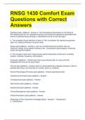 RNSG 1430 Comfort Exam Questions with Correct Answers 