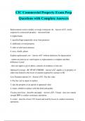 CIC Commercial Property Exam Prep Questions with Complete Answers