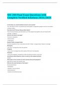 SOC 200 Final Exam Questions with Complete Verified Solutions 2024/2025