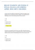 REGIS NU650NU 650 WEEK 15 FINAL EXAM LATE SPRING APRIL 2024 (100% GRADED)