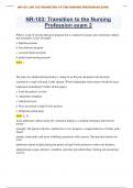 NR-103: | NR 103 TRANSITION TO THE NURSING PROFESSION SELF TEST 23 QUESTIONS WITH 100% CORRECT ANSWERS