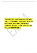 TRANSACTION COMPS MODELLING WALL STREET PREP EXAM LATEST 2024 WITH 70+ QUESTIONS WITH WELL ANSWERED ANSWERS (ACTUAL EXAM) GOOD SCORE GUARANTEED GRADE A+