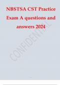 NBSTSA CST Practice Exam A questions and answers 2024 