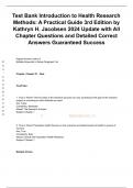 Test Bank Introduction to Health Research Methods A Practical Guide 3rd Edition by Kathryn H. Jacobsen 2024 Update with All Chapter Questions and Detailed Correct Answers Guaranteed Success