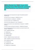 AMCA Review for CMAC Exam 2023- 2024 Real Exam With Rationale and Expert  Verified Questions and Answers Graded  A+ what is the basic unit of measurement for weight in the apothecary system? - ANSWER-grain how many mls. are in a teaspoon? - ANSWER-5 mls, 