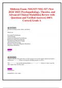 Midterm Exam: NSG527/ NSG 527 (New 2024/ 2025) Psychopathology, Theories, and  Advanced Clinical Modalities| Review with Questions and Verified Answers| 100% Correct| Grade A