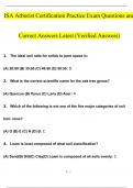 ISA Arborist Certification Practice Exam Questions and Answers (Verified Answers by Expert)