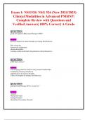 Exam 1: NSG526/ NSG 526 (New 2024/2025 Updates BUNDLED TOGETHER WITH COMPLETE SOLUTIONS) Clinical Modalities in Advanced PMHNP Reviews| Questions and Verified Answers| 100% Correct| A Grade 