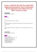 Exam 1: NSG550/ NSG 550 (New 2024/ 2025) Diagnostic Reasoning for Nurse Practitioners  Review| Questions and Verified Answers| 100% Correct| A Grade  