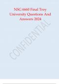 NSG 6660 Final Troy University NSG 6660 Final Troy University Questions And Answers 2024.