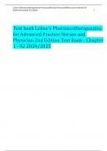 Test bank Lehne's Pharmacotherapeutics for Advanced Practice Nurses and Physician 2nd Edition Test Bank - Chapter 1 - 92 2024/2025