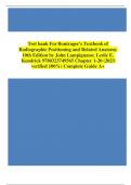 Test Bank for Bontragers Textbook of Radiographic Positioning and Related Anatomy 10th Edition by Lampignano.||ISBN NO:13,978-0323653671||All Chapters||Complete Guide A+