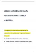 2024 CPCU 540 EXAM QUALITY  QUESTIONS WITH VERIFIED  ANSWERS.