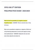 CPCU 500 3 RD EDITION FNALPRACTICE EXAM 1 20232024