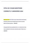 CPCU 551 EXAM QUESTIONS  CORRECTLY ANSWERED 2024