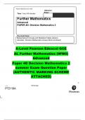  A-Level Pearson Edexcel GCE  AL Further Mathematics (9FM0) Advanced  Paper 4D Decision Mathematics 2 summer Exam Question Paper  (AUTHENTIC MARKING SCHEME ATTACHED)