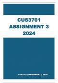 CUS3701 ASSIGNMENT 3  ANSWERS 2024