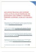 ADVANCED TRAUMA LIFE SUPPORT (ATLS) ACTUAL EXAM TESTBANK 300 QUESTIONS AND CORRECT ANSWERS( VERIFIED ANSWERS) ALREADY GRADED A+