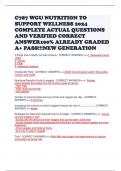 C787 WGU NUTRITION TO SUPPORT WELLNESS 2024 COMPLETE ACTUAL QUESTIONS AND VERIFIED CORRECT ANSWER100% ALREADY GRADED A+ PASS!!!NEW GENERATION