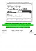 A-LEVEL PEARSON EDEXEL 9MAO/2 LEVEL 3 GCE MATHEMATICS ADVANCED PAPER 02 PURE MATHEMATICS   (AUTHENTIC MARKING SCHEME ATTACHED)