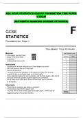 2024 AQA GCSE STATISTICS 8382/1F FOUNDATION TIER PAPER 1 EXAM  (AUTHENTIC MARKING SCHEME ATTACHED) 