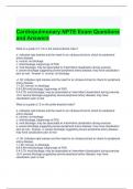 Cardiopulmonary NPTE Exam Questions and Answers (Graded A)