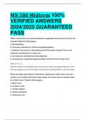 BEST ANSWERS MN 580 Midterm 100%  VERIFIED ANSWERS  2024/2025 GUARANTEED  PASS