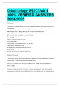 BEST ANSWERS Criminology WJEC Unit 4 100% VERIFIED ANSWERS  2024/2025