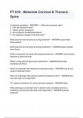 PT 616 - Mckenzie Cervical & Thoracic Spine 5 subjective questions: - ANSWER-1 - When did symptoms start? 2 - How did symptoms start? 3 - Where are the symptoms? 4 - Are symptoms constant/intermittent? 5 - Do symptoms change in the short-term? What does t