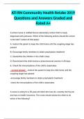 ATI RN Community Health Retake 2019  Questions and Answers Graded and Rated A+